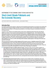 Short-lived climate pollutants and the economic recovery