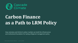 Carbon. Finance as a Path to LRM Policy