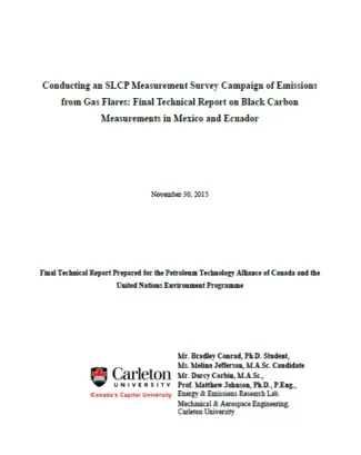 Conducting an SLCP measurement survey campaign of emissions from gas ...