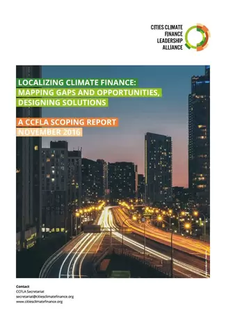 Cover - Localizing Climate Finance: Mapping Gaps and Opportunities, Designing Solutions