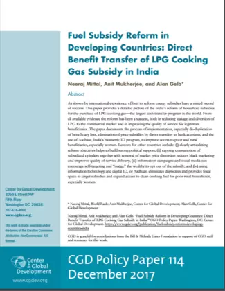 Fuel subsidy reform developing countries India