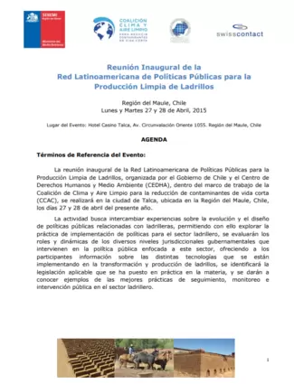 Latin American Public Policy Network for Cleaner Bricks Production workshop