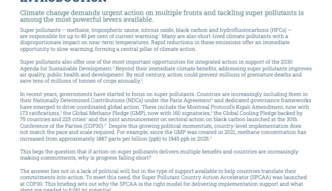 The super pollutant country action accelerator