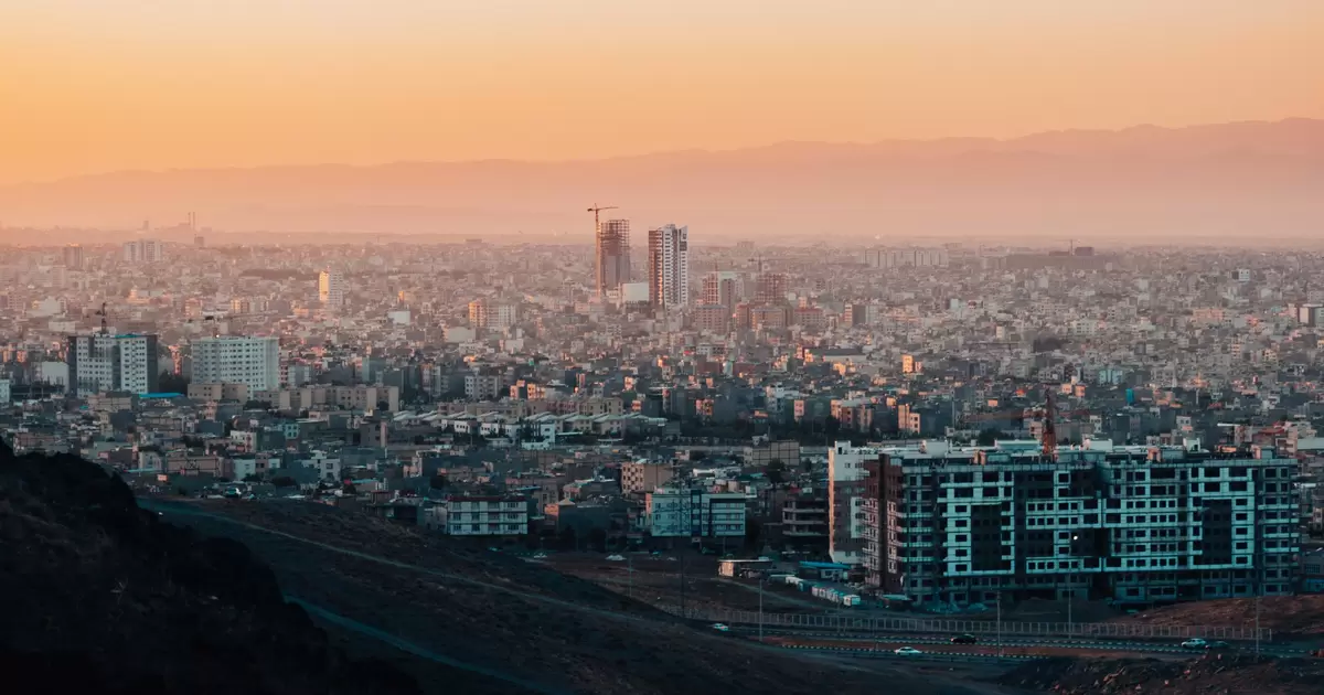 Smog over the city of Mashhad, Iran
